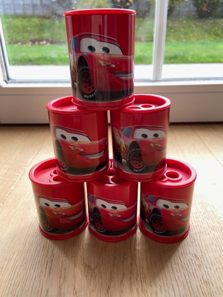 Lot de 6 Taille-crayons CARS Pixar rouges, Enlèvement ou Envoi, Autres personnages, Comme neuf, Stylo, Crayon ou Feutre