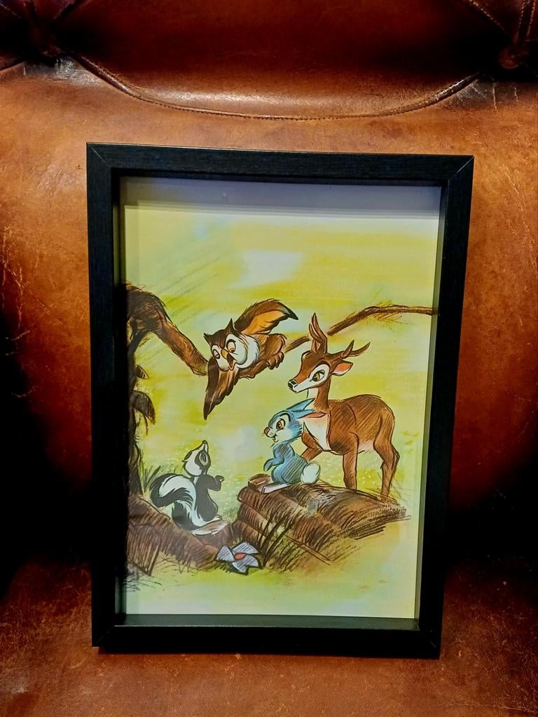 Cadre avec imprimé Bambi vintage, Enlèvement ou Envoi