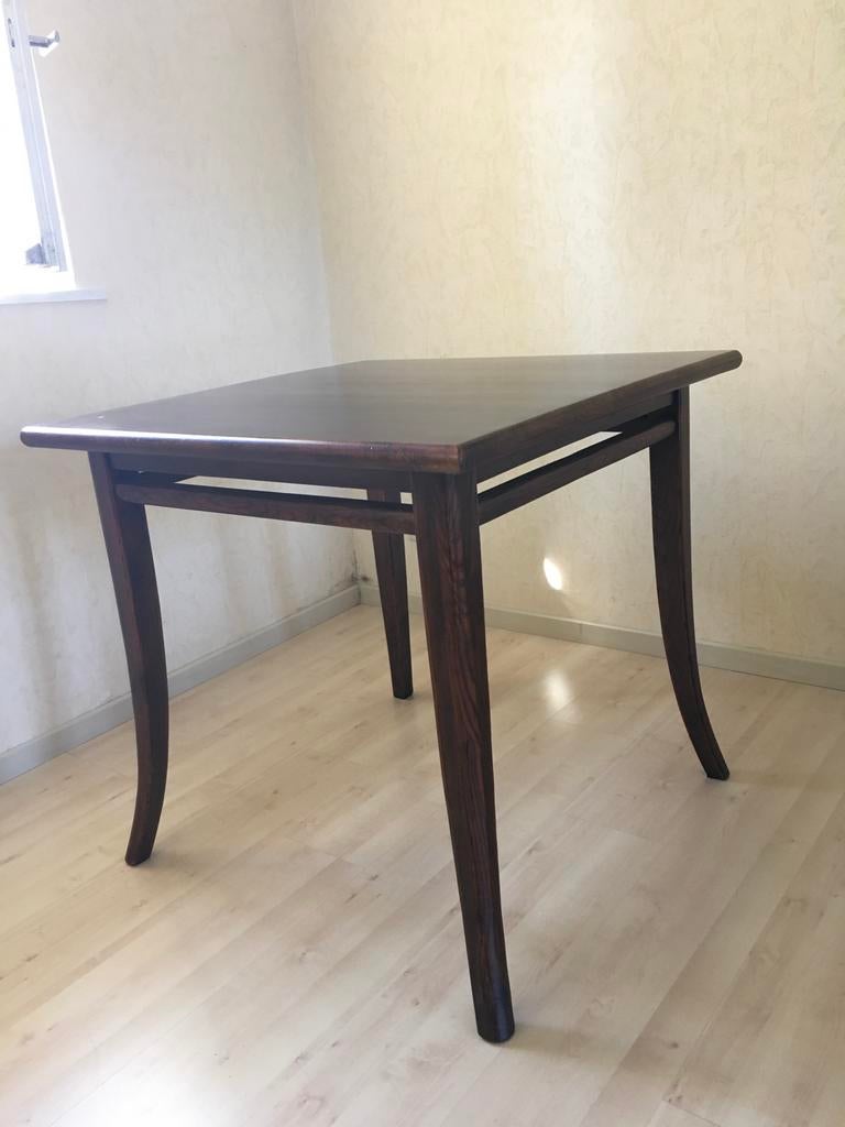 Tafel in massief eikenhout, Ophalen, Gebruikt, Vierkant, 75 cm of meer