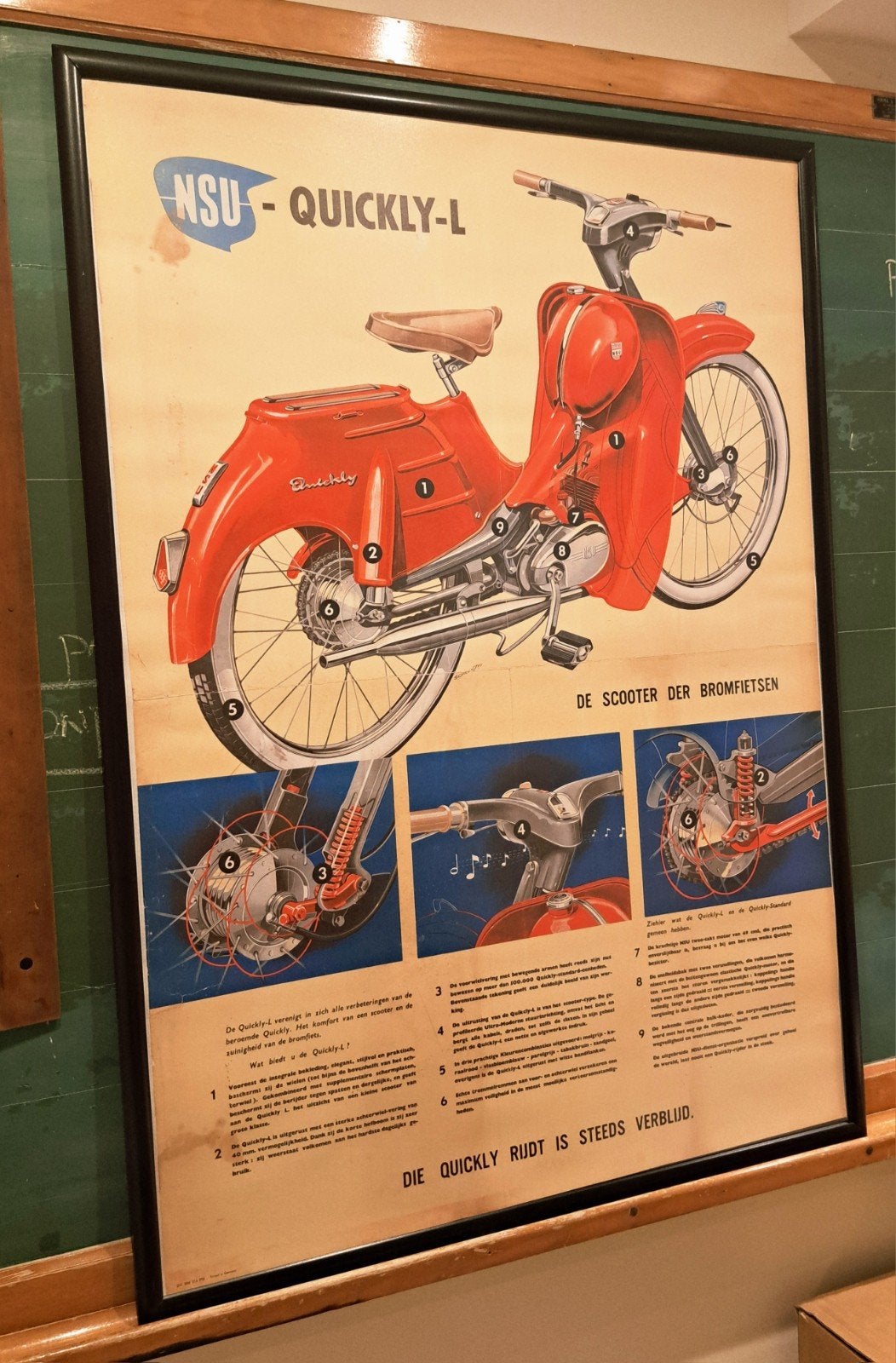 NSU Quickly L Affiche 1956 — Reproduction A0 85x120cm, Collections, Posters & Affiches, Neuf, Publicité, Affiche ou Poster pour porte ou plus grand