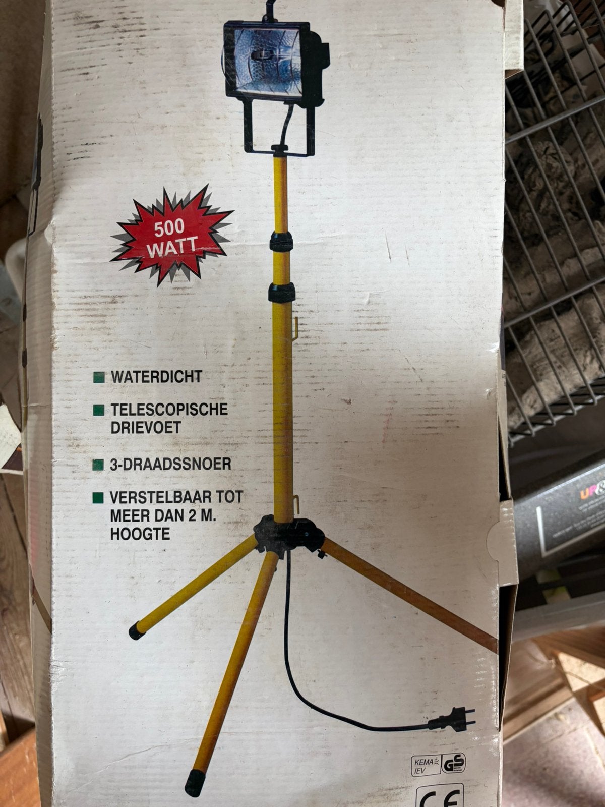 STATIEFSPOT VOOR BOUWPLAATS, Ophalen, Lamp met armatuur, 200 tot 500 watt, Nieuw