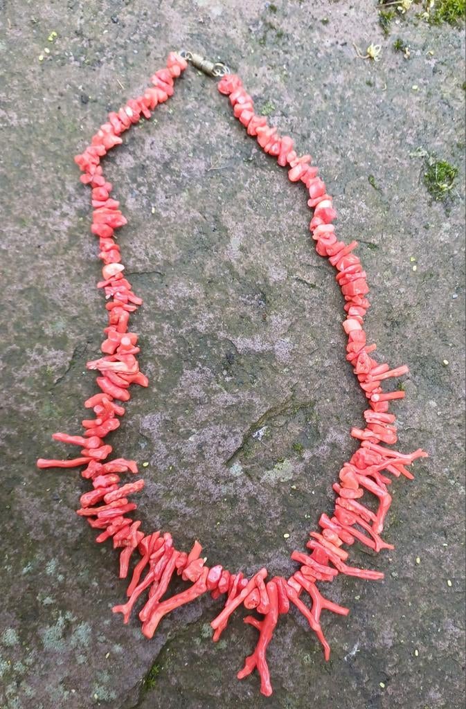 Vintage bloedkoraal ketting, Ophalen of Verzenden