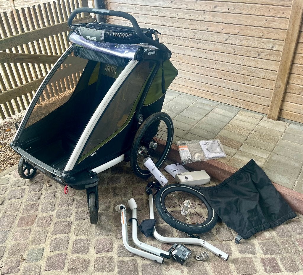 Thule Chariot Cab 2 Cypres Green, Ophalen, Vering, Zo goed als nieuw, 40 tot 60 kg