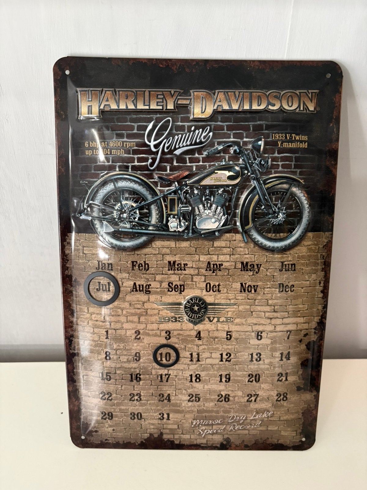 Plaque métallique/calendrier HARLEY DAVIDSON, Collections, Enlèvement ou Envoi, Neuf