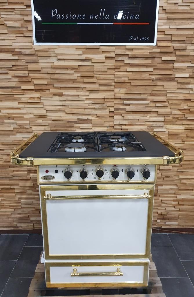 Luxe Godin Fornuis 60/78/88cm crème / ivoor wit 1 oven, Electroménager, Cuisinières, Gaz, 4 zones de cuisson, Comme neuf, Enlèvement