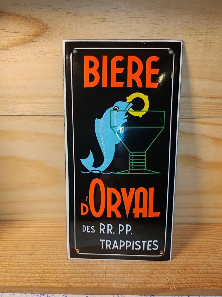 Emaille plaat van Orval, Verzamelen, Ophalen of Verzenden, Zo goed als nieuw, Reclamebord
