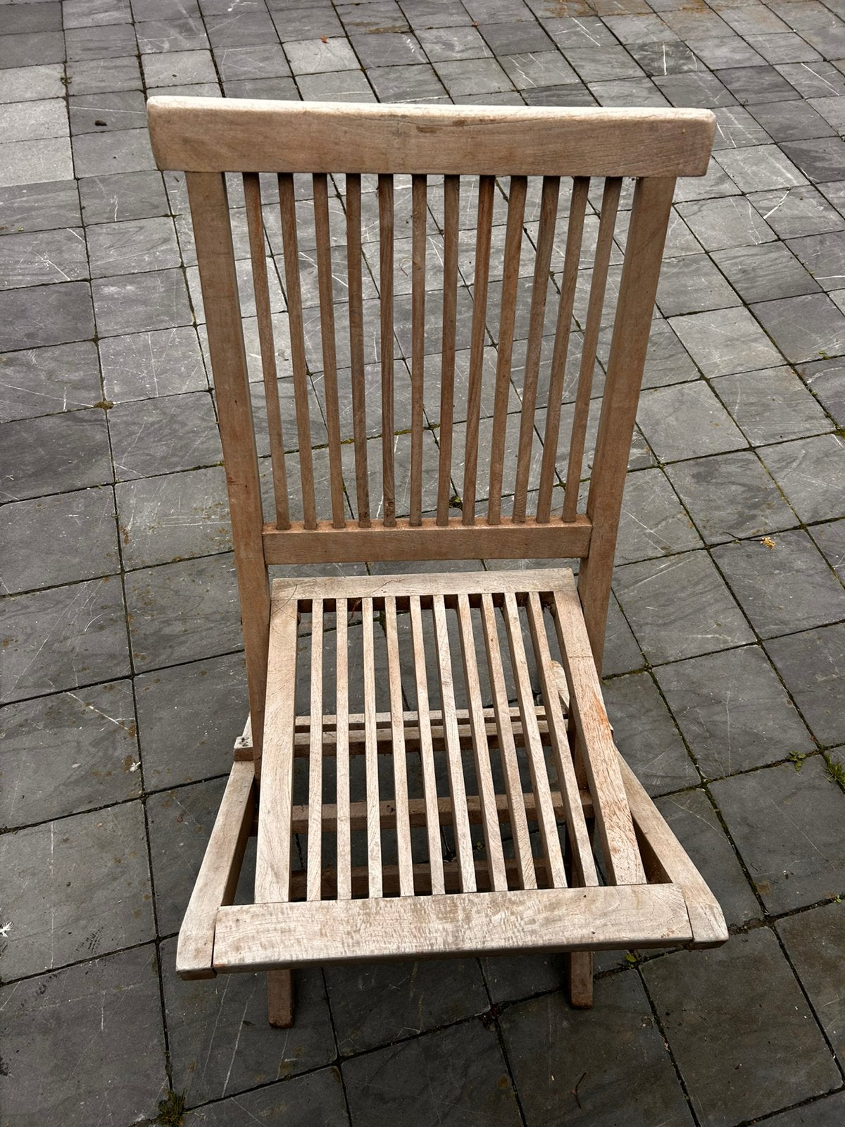 4 Teak tuinstoelen, Ophalen, Gebruikt, Hout