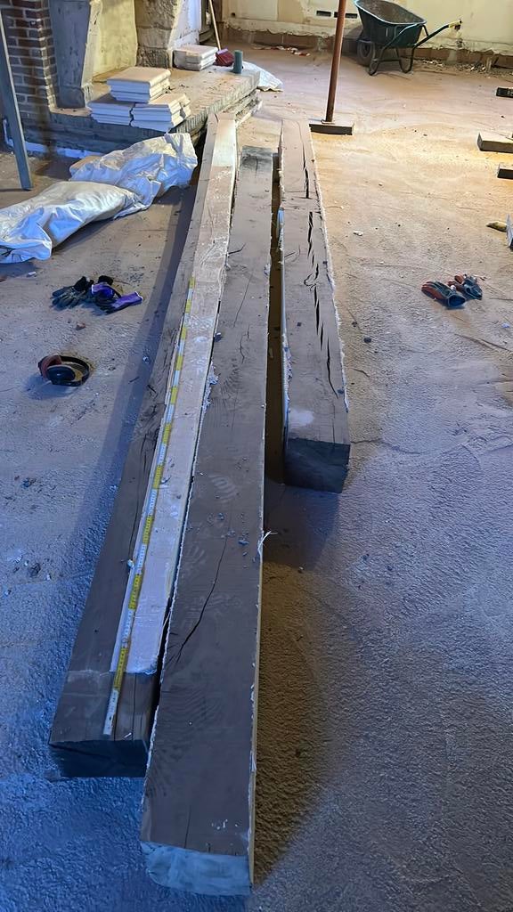 Vol eiken balken, Doe-het-zelf en Bouw, Hout en Planken, Ophalen, Zo goed als nieuw, Eiken