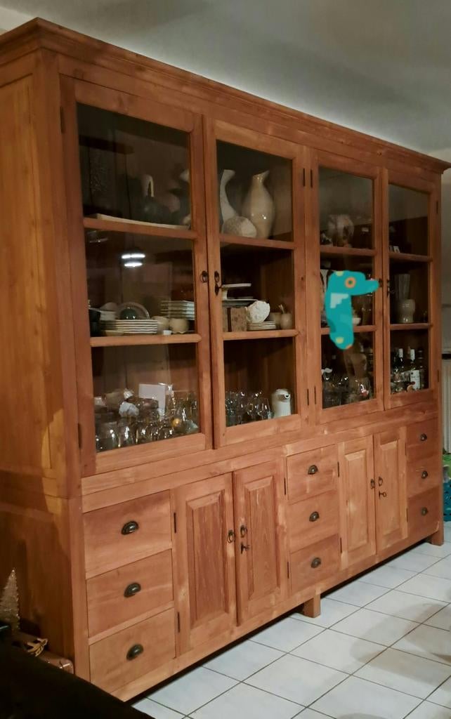 MASSIEF TEAKEN wandkast, Huis en Inrichting, Ophalen