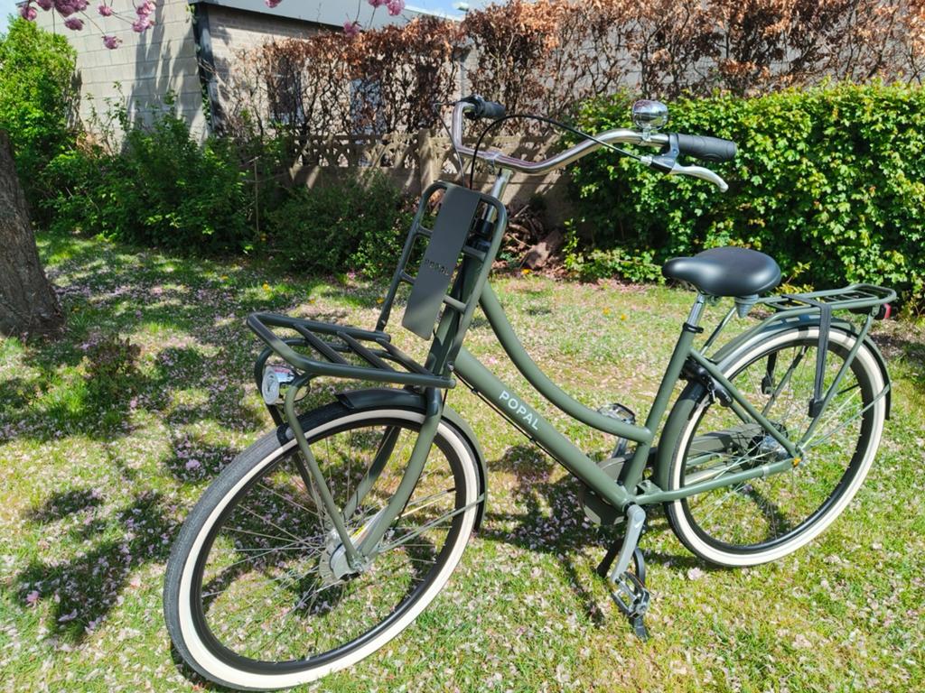 Omafiets Popal Army green, Fietsen en Brommers, Fietsen | Dames | Omafietsen, Ophalen, Terugtraprem, 47 tot 50 cm, Versnellingen