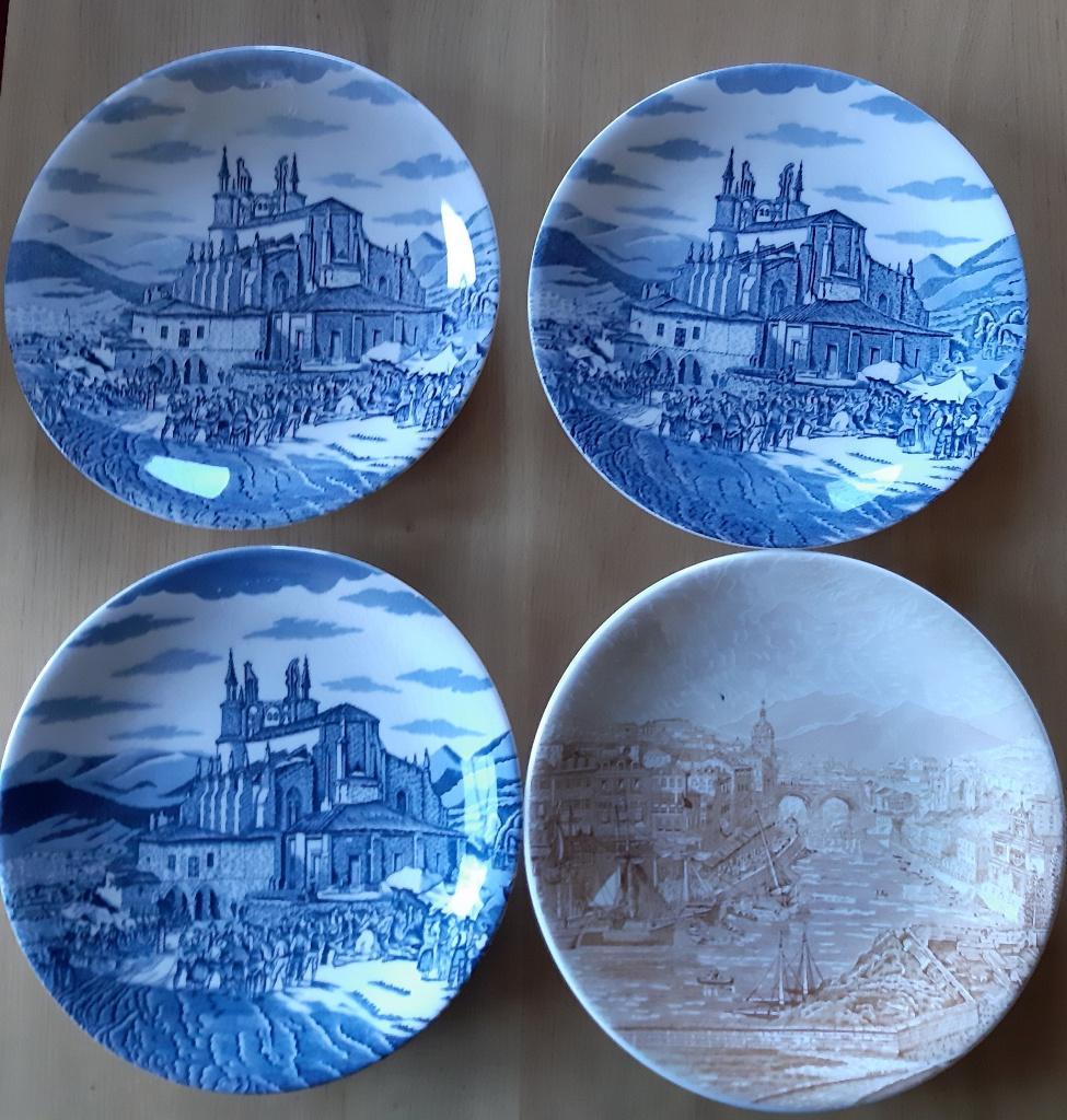 4 decoratieve/wandplaten, Antiek en Kunst, Antiek | Wandborden en Tegels, Ophalen of Verzenden