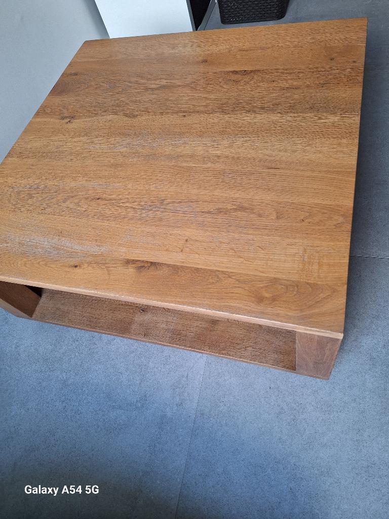 Eiken salontafel, Huis en Inrichting, Tafels | Salontafels, Ophalen, 50 tot 100 cm, 50 tot 100 cm, Zo goed als nieuw