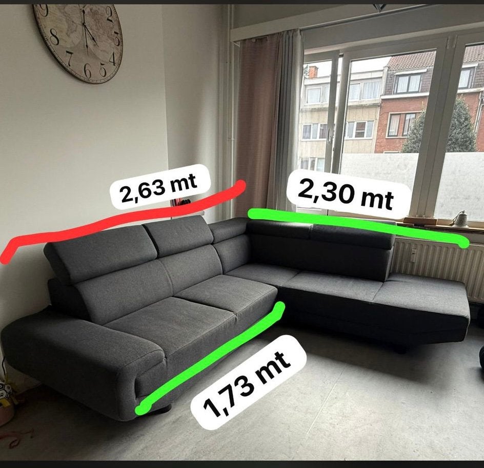 Canapé D’angle, Maison & Meubles, Enlèvement, Comme neuf, Gris, 90 cm