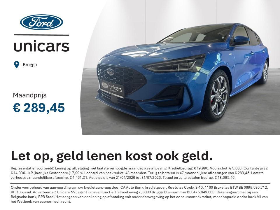 Ford Focus 1.0i EcoB MHEV 114kW ST-Line X Vign. DCT, Gebruikt, Blauw, 155 pk, Bedrijf