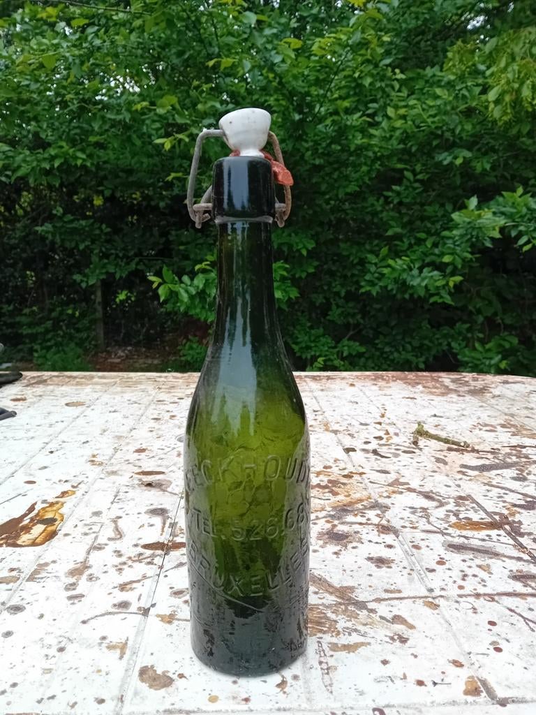 Oude vintage bierfles Eeckhoudt Brussel, Ophalen of Verzenden