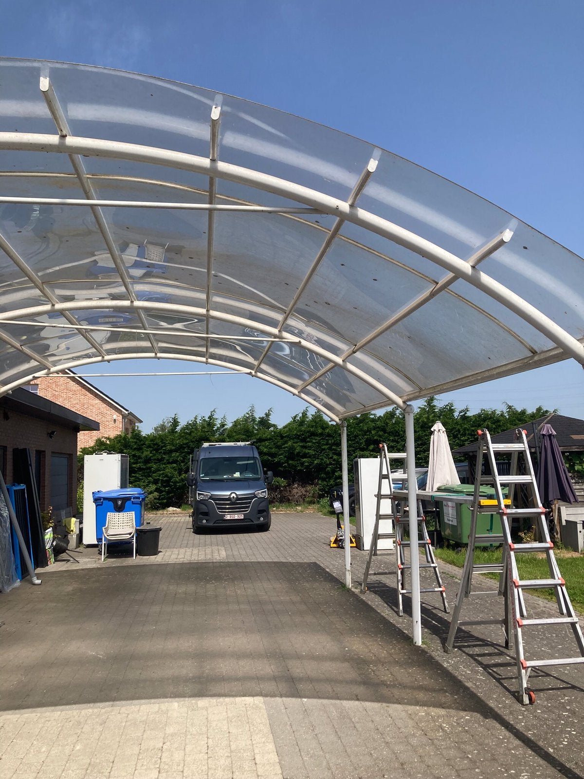 Dubbele carport, Ophalen, 2 meter of meer, Zo goed als nieuw, 4 tot 6 meter