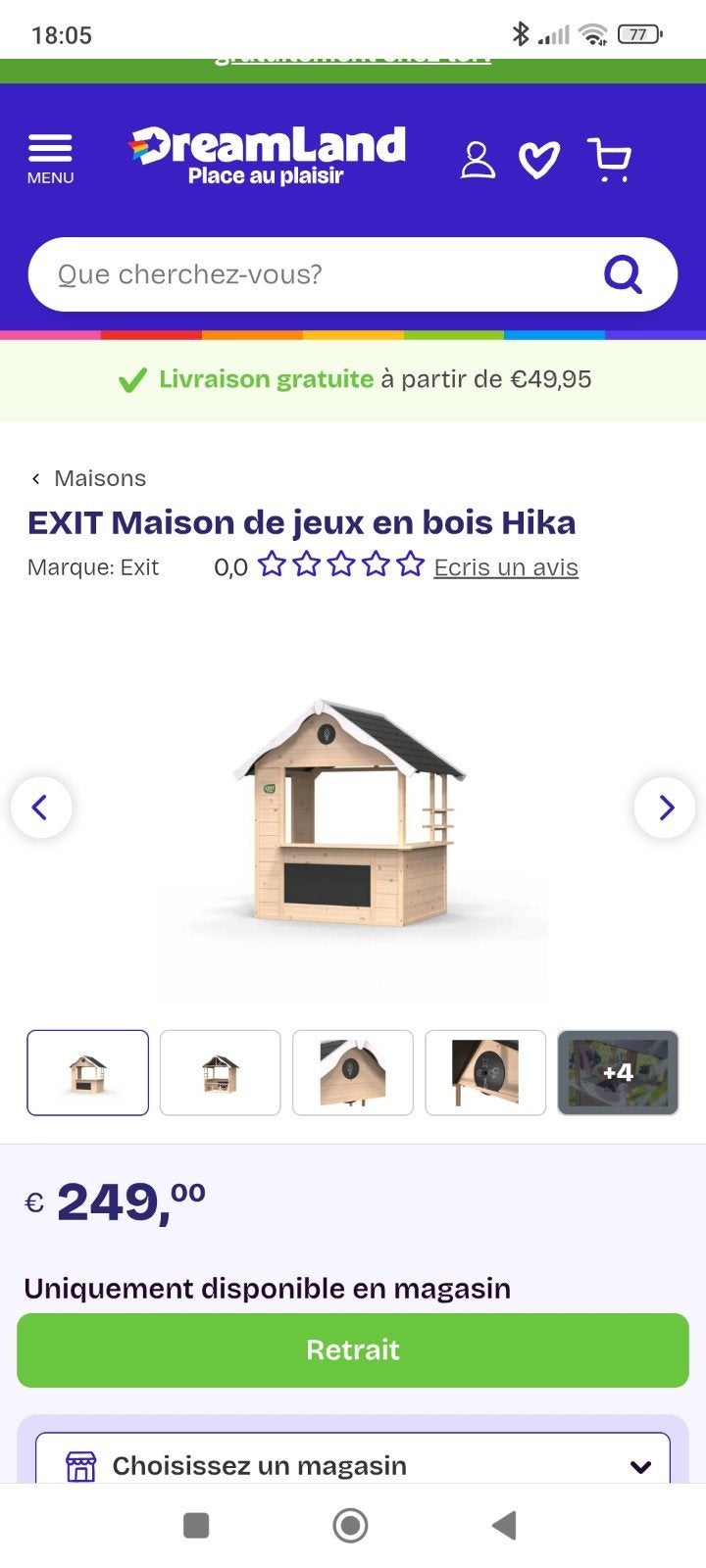 Maison en bois, cabane, Enlèvement, Comme neuf, Bois