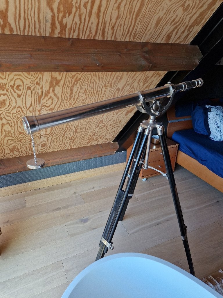 Vloer Staande - Chrome Galileo Telescoop 65'' Nautisch decor, Antiek en Kunst, Ophalen of Verzenden
