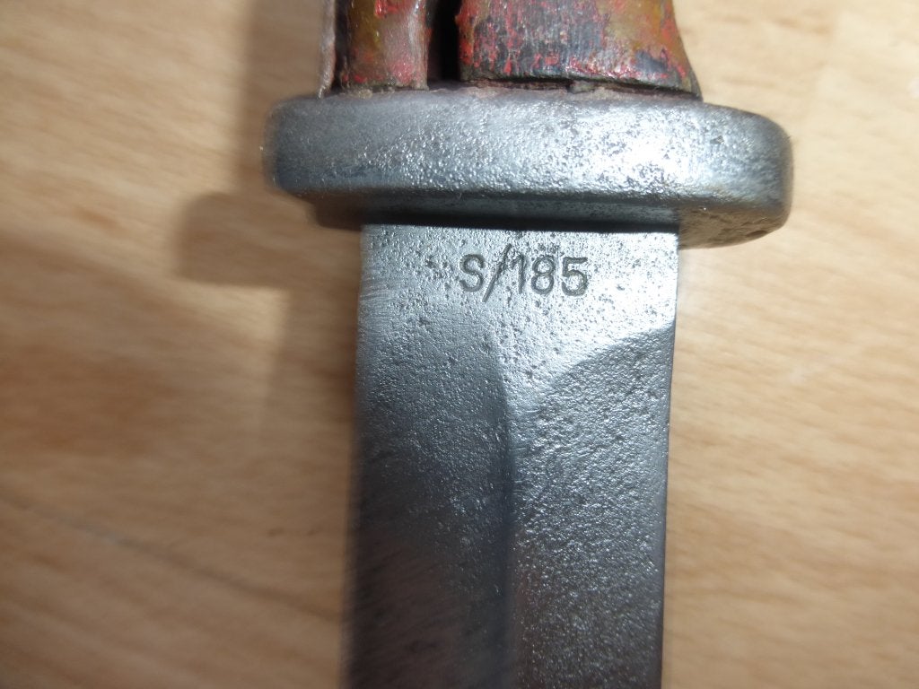 Baionnette Mauser allemande 84/98 3e type S/185 1936, Envoi, Armée de terre, Couteau ou Poignard