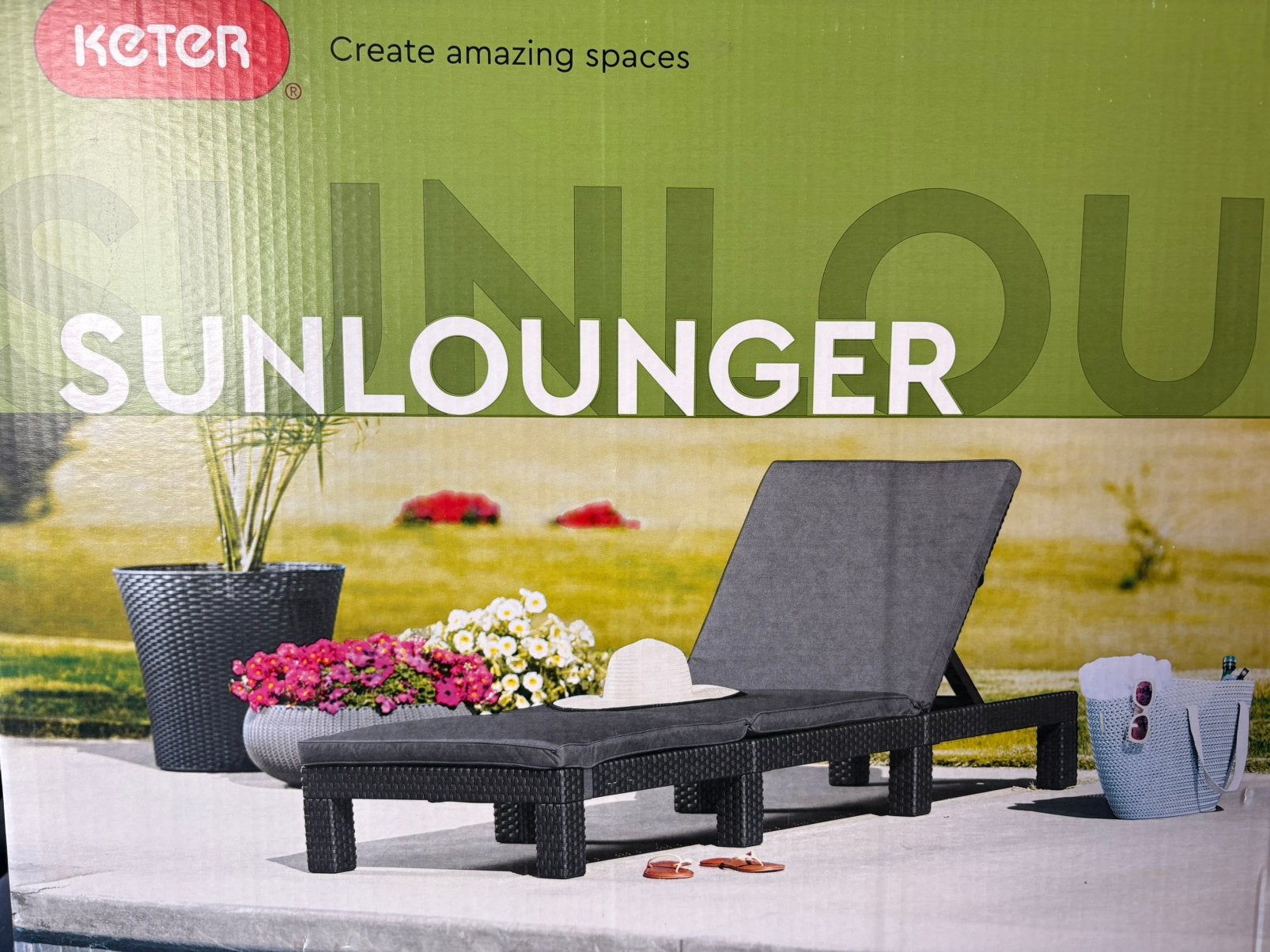 Keter sunlounger ligbed, Ophalen, Zo goed als nieuw, Verstelbaar