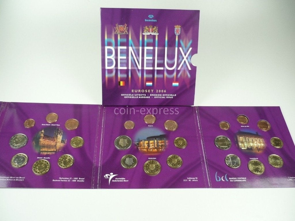 SET BENELUX 2006 (24 pièces) Belgique/Pays-Bas/Luxembourg, Envoi, Belgique, Série