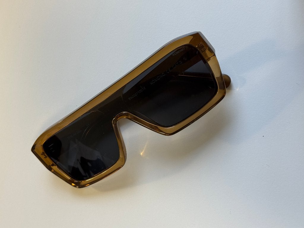 KOMONO Brown Amber Square Sunglasses Original Case, Overige merken, Zonnebril, Bruin, Ophalen of Verzenden