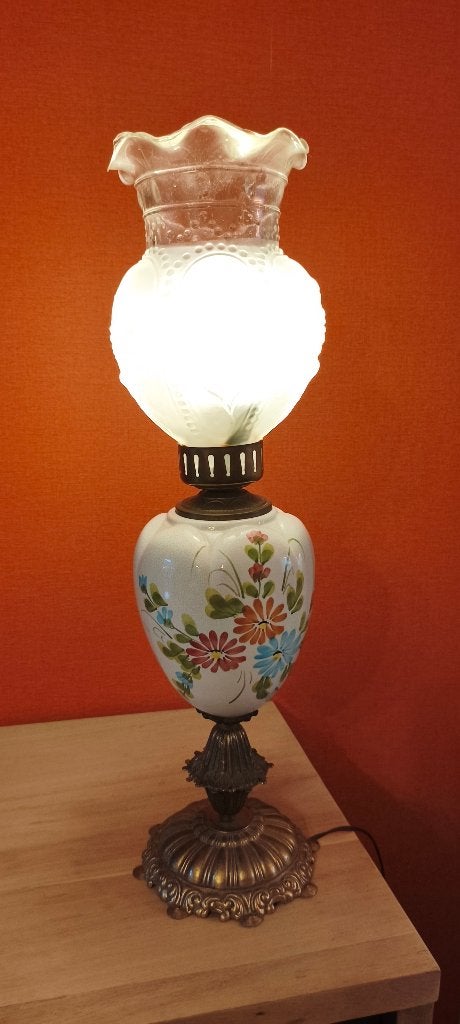 Lampe à huile électrique vintage des années 1940, Lampe d'ambiance, Vintage, 60 cm, E14 (petit)