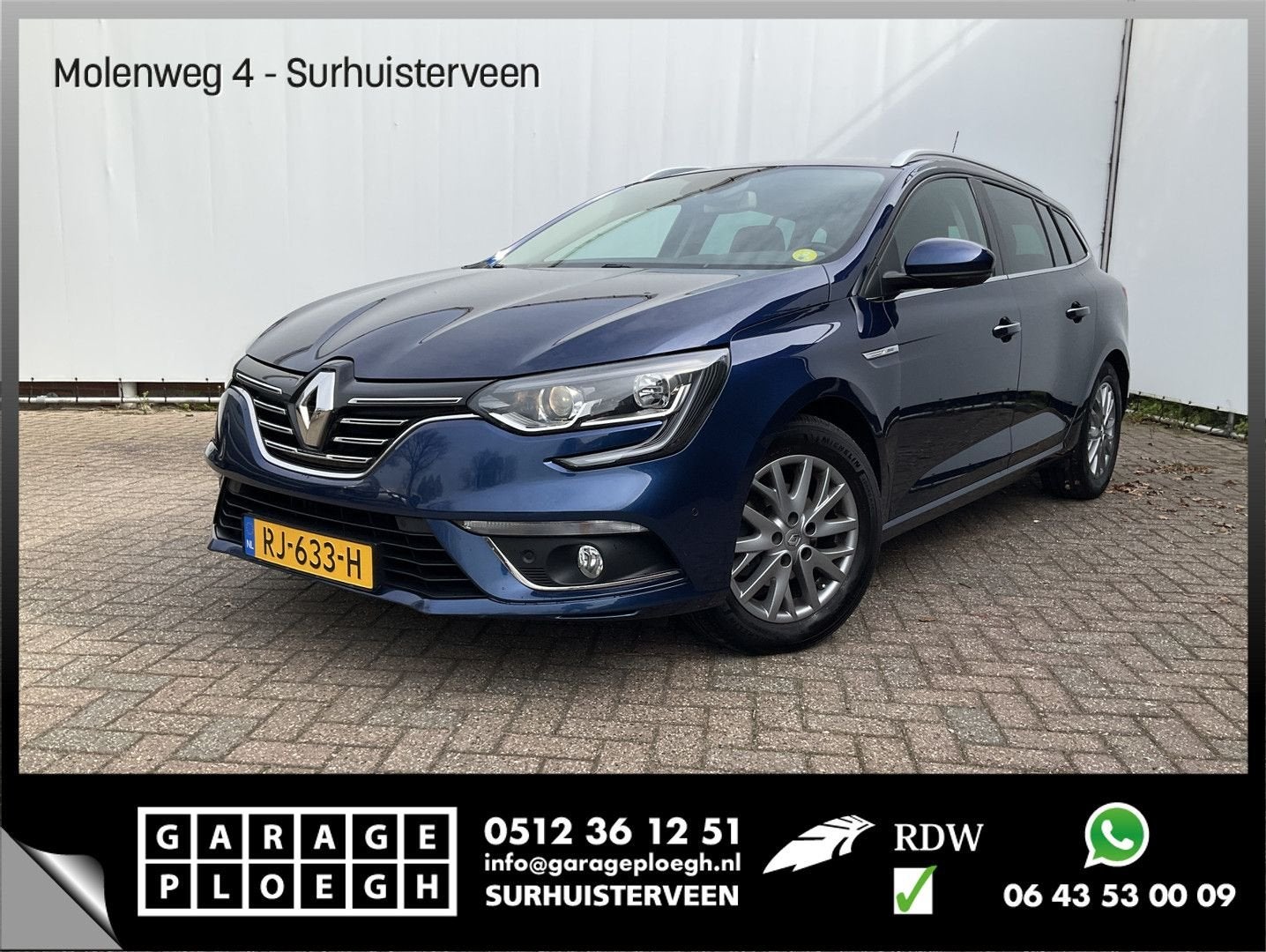 Renault Megane Estate 1.5 dCi Eco2 Bose FullNavi DAB Clima C, Auto's, Blauw, Bedrijf, Onderhoudsboekje, Te koop