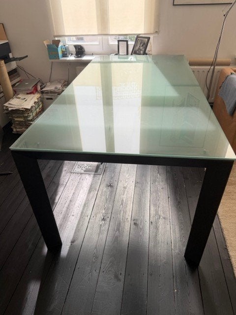 Kristalia Nori glazen tafel, Ophalen, Gebruikt, 90 cm, 180 cm