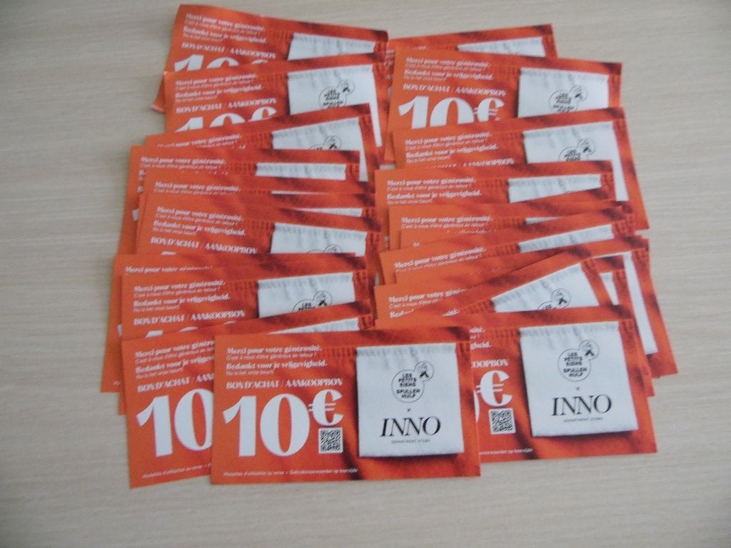 23 INNO KORTINGSBONNEN VAN 10 EURO, Tickets en Kaartjes, Drie personen of meer, Kortingsbon, Warenhuis- of Winkelbon
