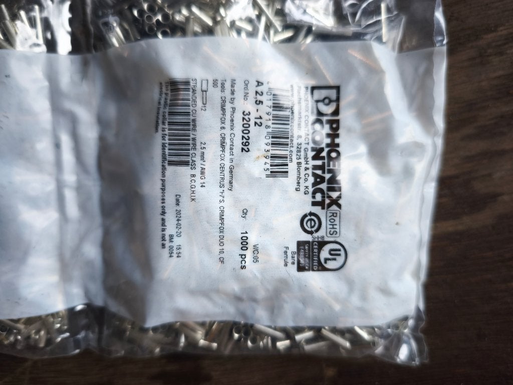 Uninsulated ferrules 0.75 mm2, 1.5 mm2, 6mm2, 10mm2, Audio, Tv en Foto, Versterkers en Ontvangers, Ophalen