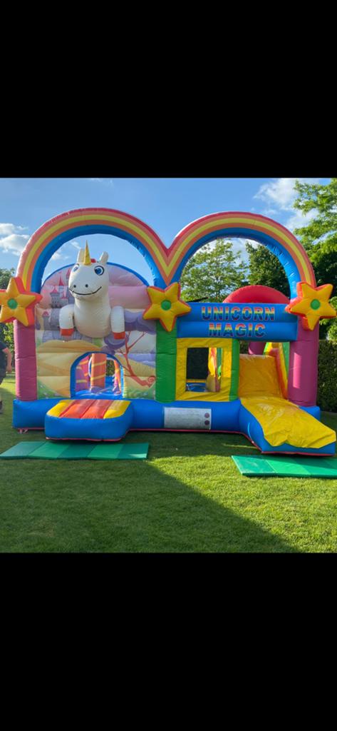 Springkasteel unicorn te koop, Ophalen, Zo goed als nieuw
