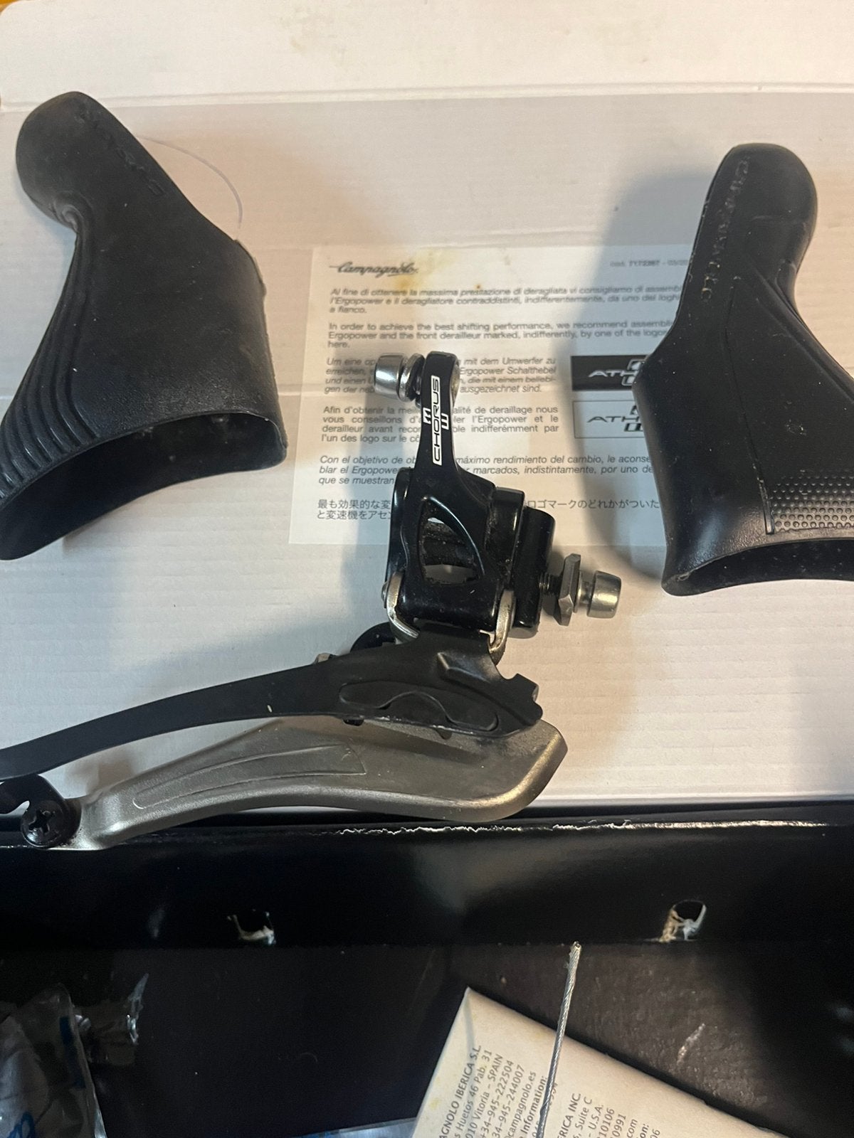 Campagnolo shifters en nieuwe voorderailleur alles mech, Ophalen of Verzenden, Zo goed als nieuw, 10 tot 15 versnellingen, Overige merken