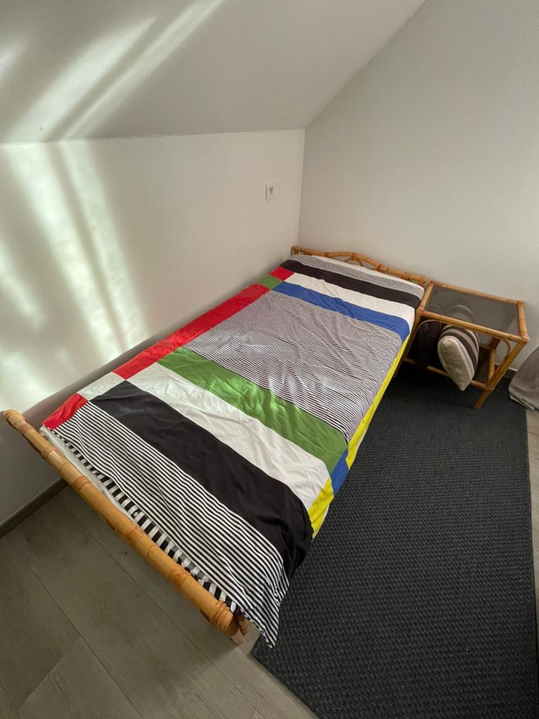 2 éénpersoonsbedden + matras, Enlèvement, Comme neuf, Beige