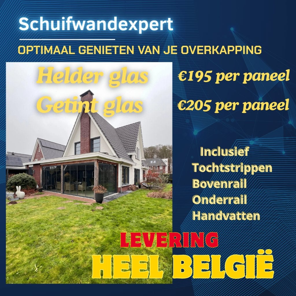Schuifwanden – Levering heel België, Tuin en Terras, Verzenden, Nieuw, Overige typen