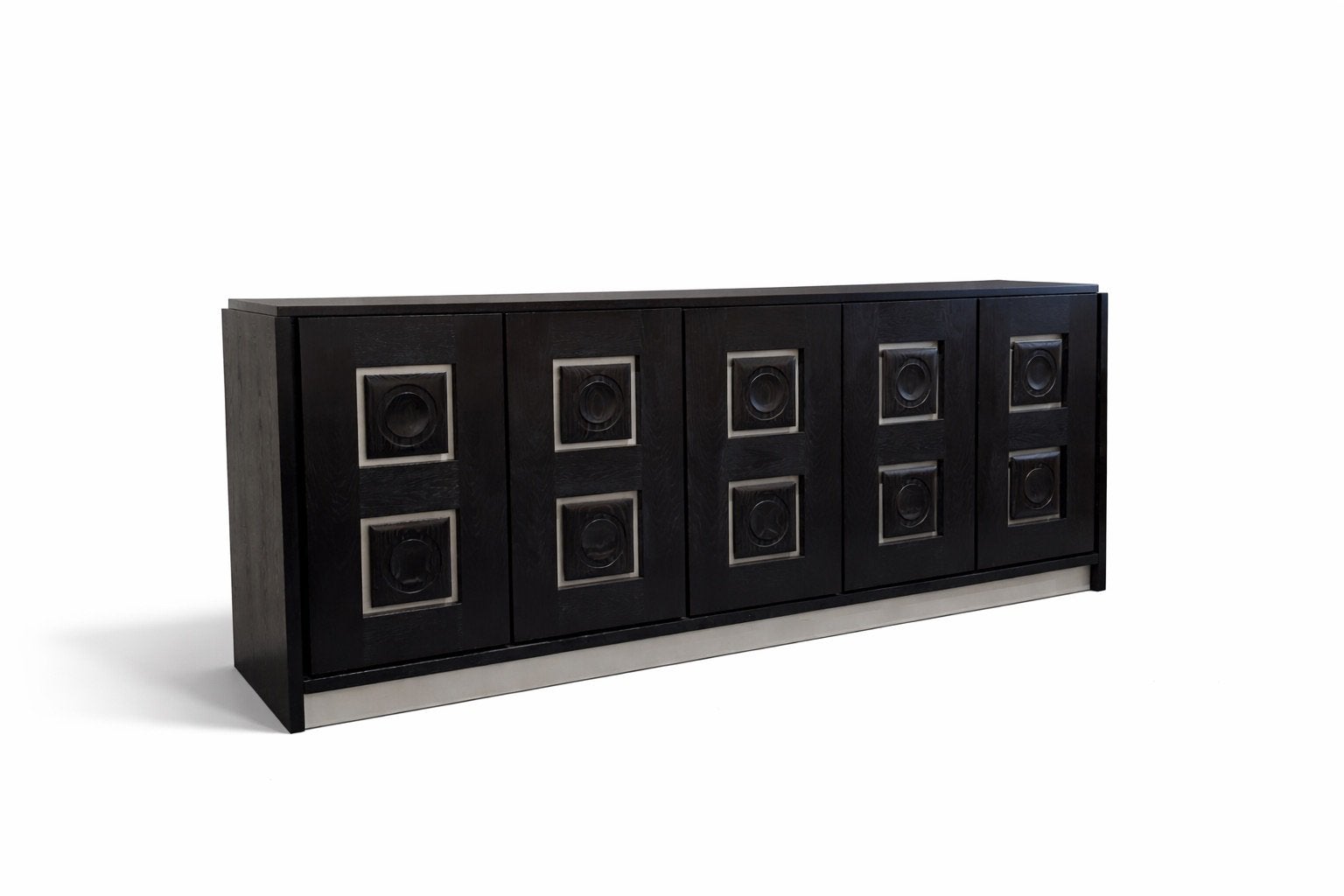 Vintage Brutalistisch Midcentury Zwart Dressoir Sideboard, Maison & Meubles, Armoires | Dressoirs, Enlèvement ou Envoi, Comme neuf