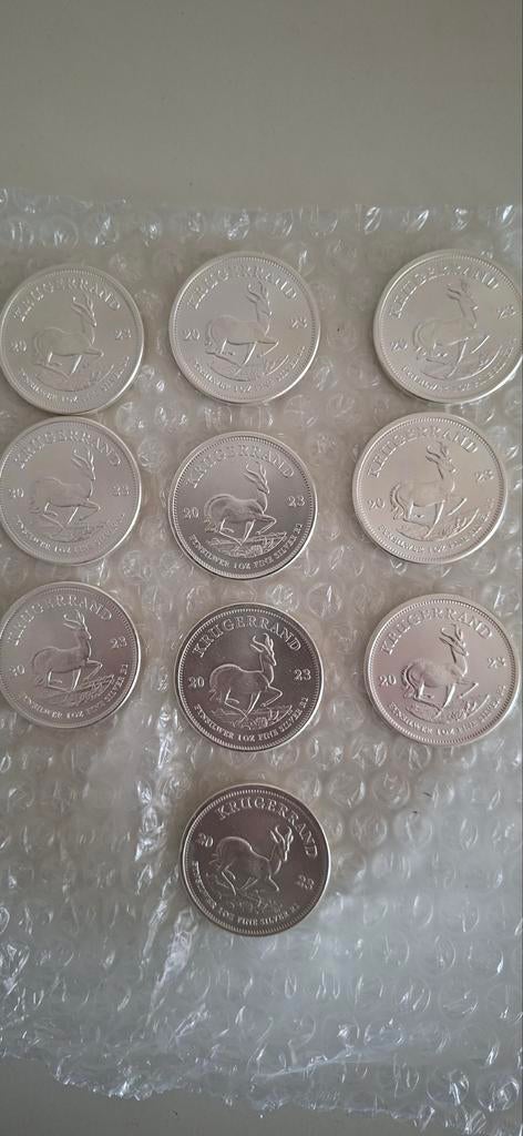 10 x.999 1oz zilveren krugerrands 2023., Enlèvement ou Envoi