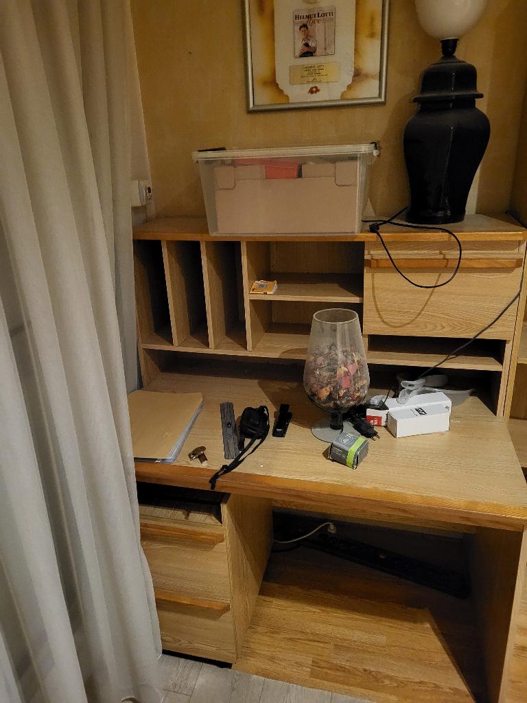 Bureau complet, Huis en Inrichting, Bureaus, Gebruikt, Schoolbureau, Overige merken, Scandinavisch, Spaanplaat of MDF, Bruin, Demontabel