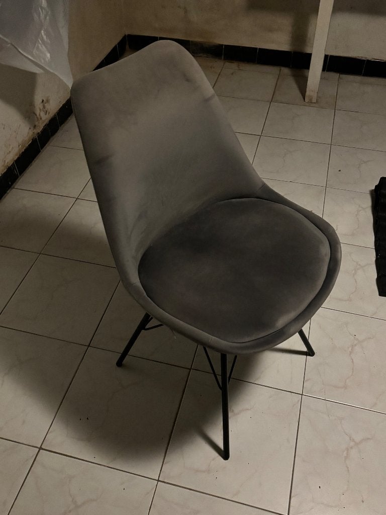 Stoelen velours grijs, Huis en Inrichting, Stoelen, Ophalen, Gebruikt, Stof, Vijf, Zes of meer stoelen