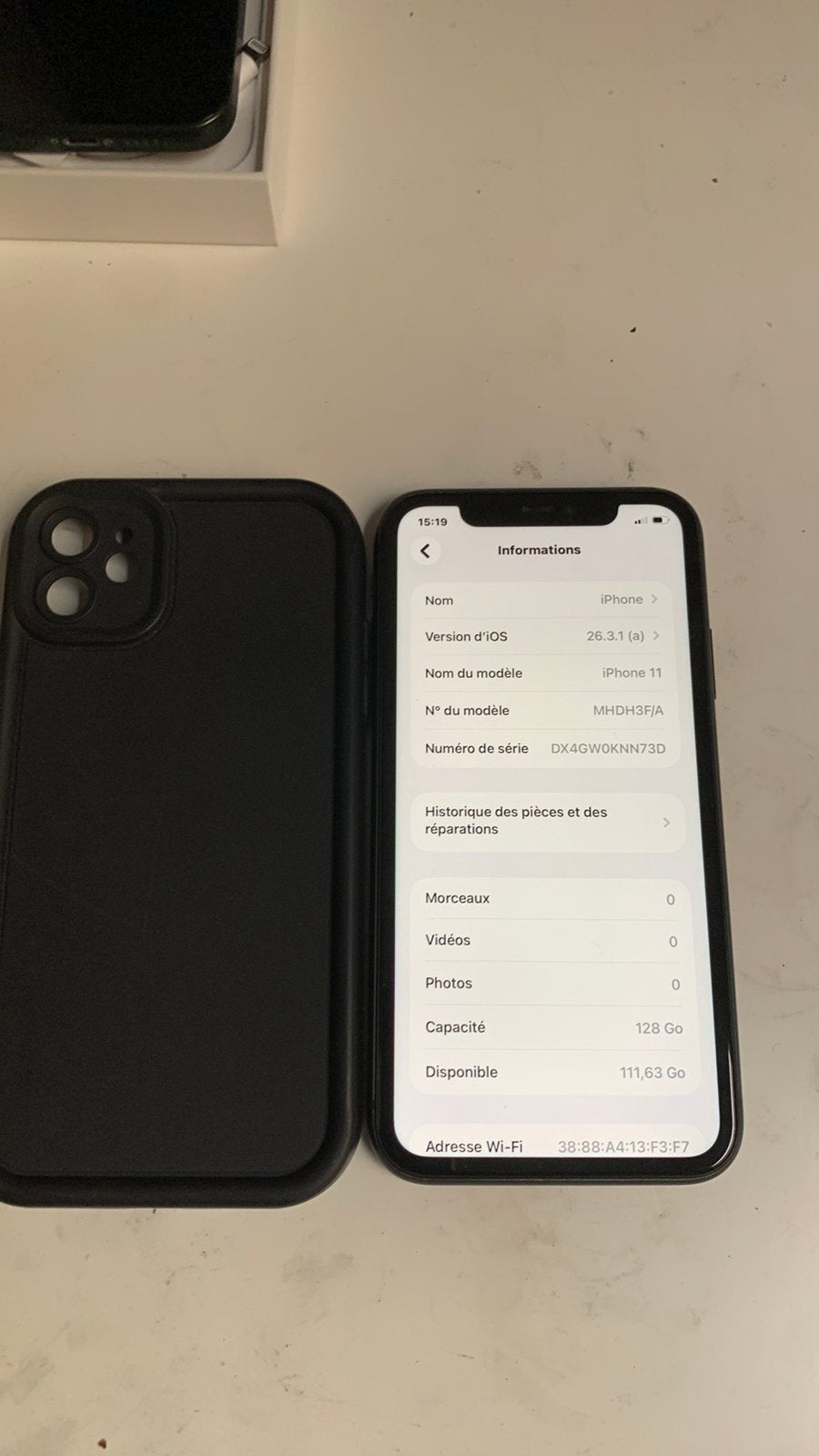 Iphone 11 couleur noir  128gb, Télécoms, Enlèvement ou Envoi, Comme neuf