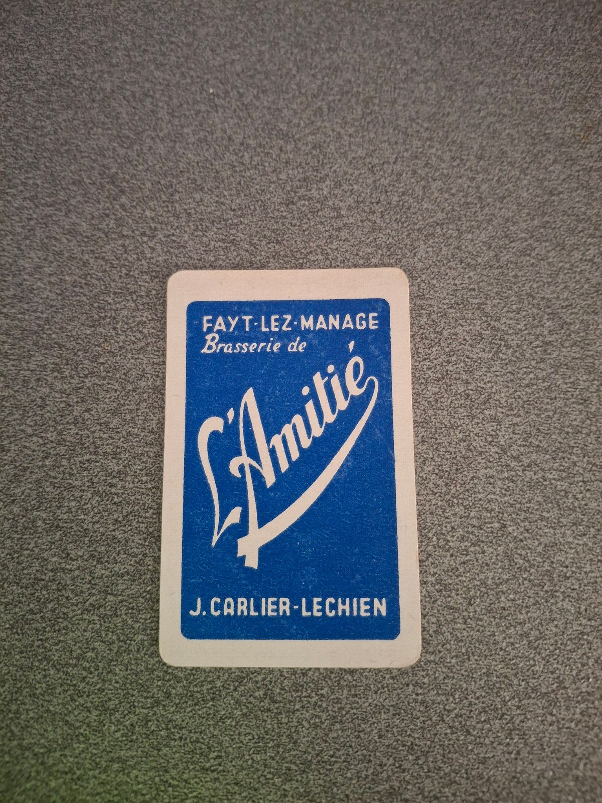 Oude speelkaart l'amitie j carlier, Collections, Enlèvement ou Envoi