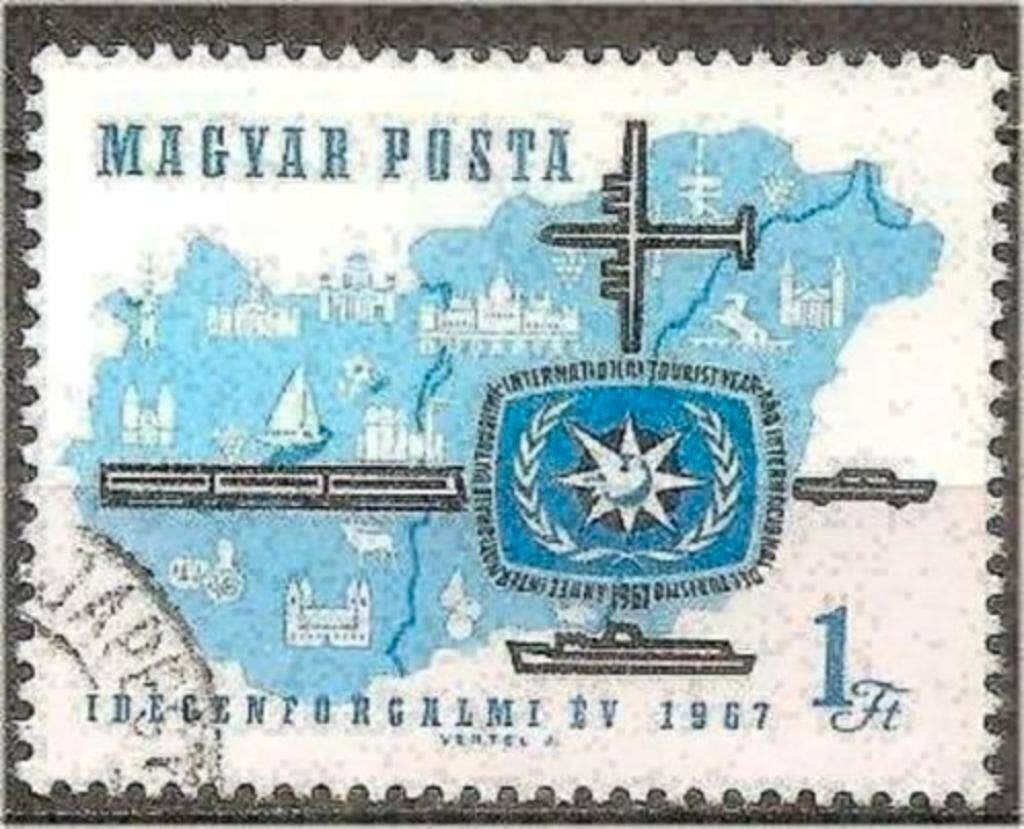 Hongarije 1967 - Yvert 1888 - Internationaal jaar toeri (ST), Verzenden, Gestempeld