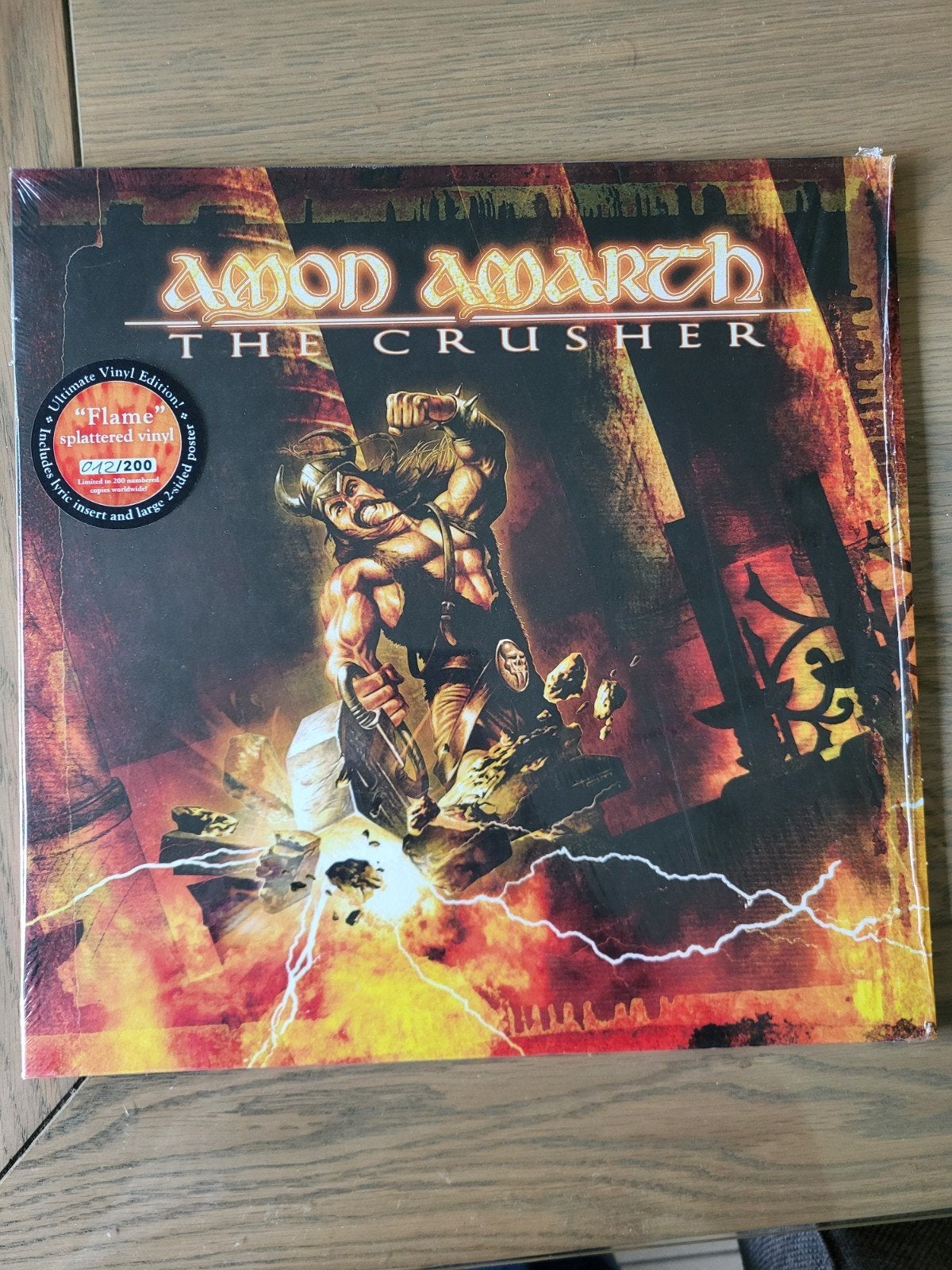 4 éditions limitées d'Amon Amarth Flame Splattered, CD & DVD, Vinyles | Hardrock & Metal, Comme neuf, Metal, LP, Vinyle coloré