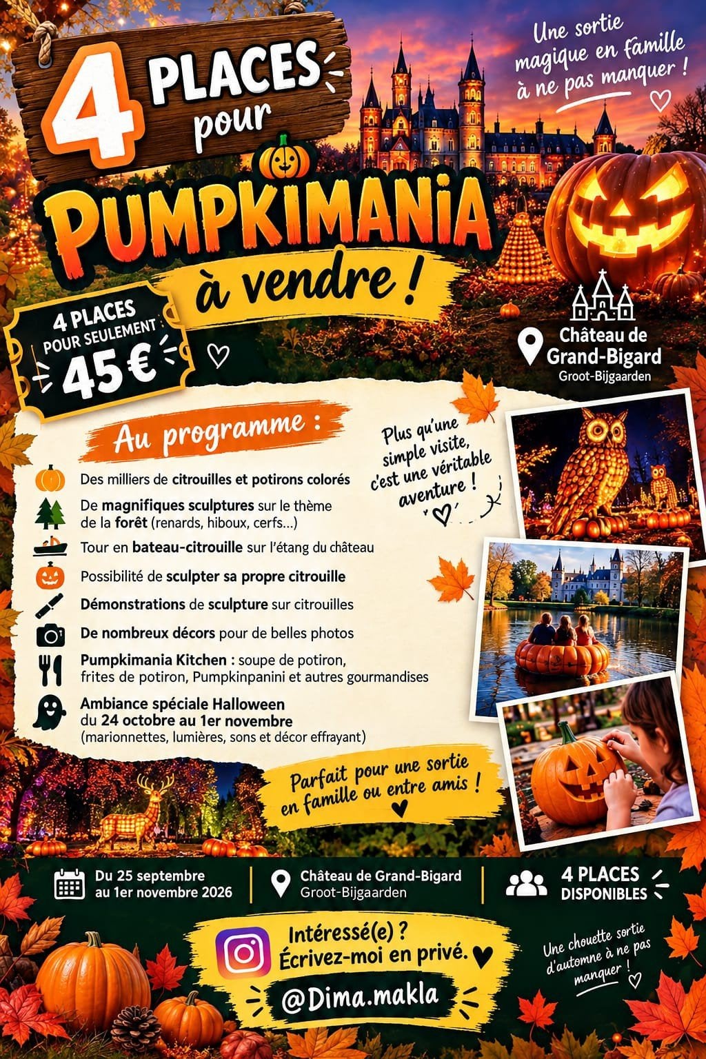 pumpkimania, Tickets en Kaartjes