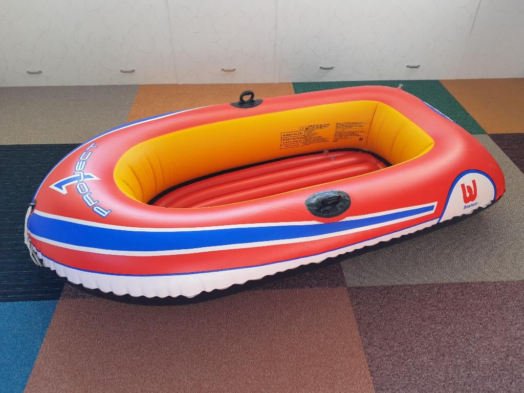 Rubber opblaasboot, compleet met zware pomp en peddels, Ophalen, Zo goed als nieuw