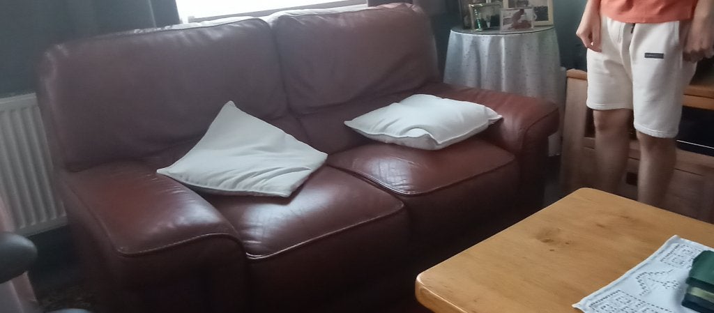 Lederen salon, Ophalen, Klassiek, 150 tot 200 cm, Driepersoons