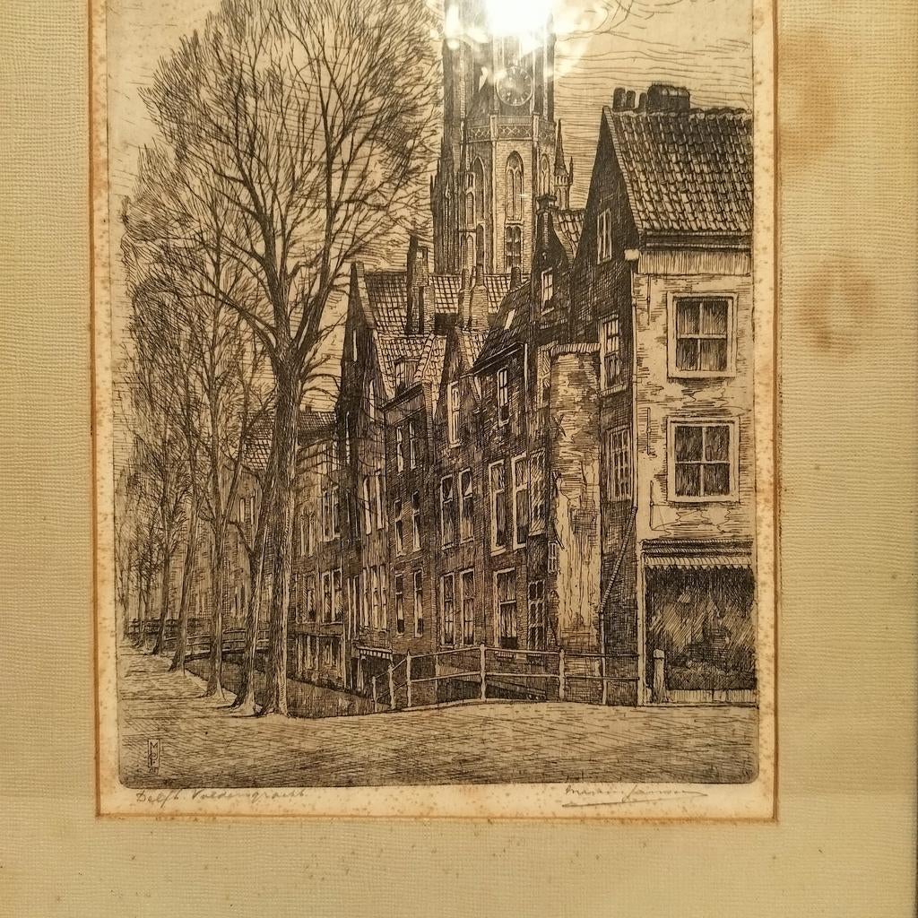 Ets van Marius Janssen (1885-1957), Antiek en Kunst, Ophalen of Verzenden, Ets