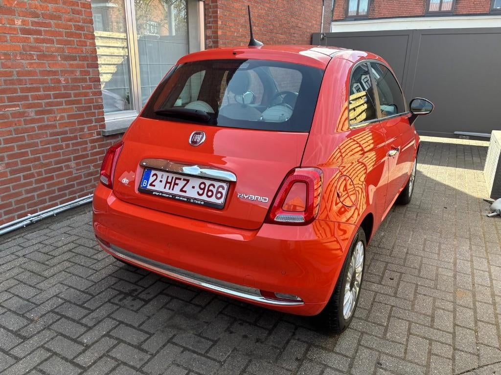 Fiat 500 2023 1.0 Benzine Hybride airco 1 jaar garantie, Cuir et Alcantara, Euro 6, Entreprise, Autres couleurs