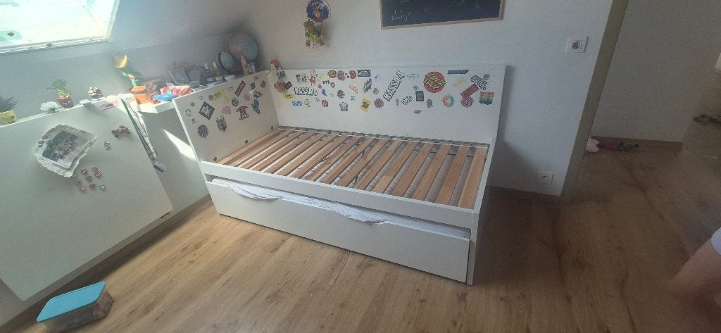 Bed, Kinderen en Baby's, Ophalen, Gebruikt, 180 cm of meer, 85 tot 100 cm