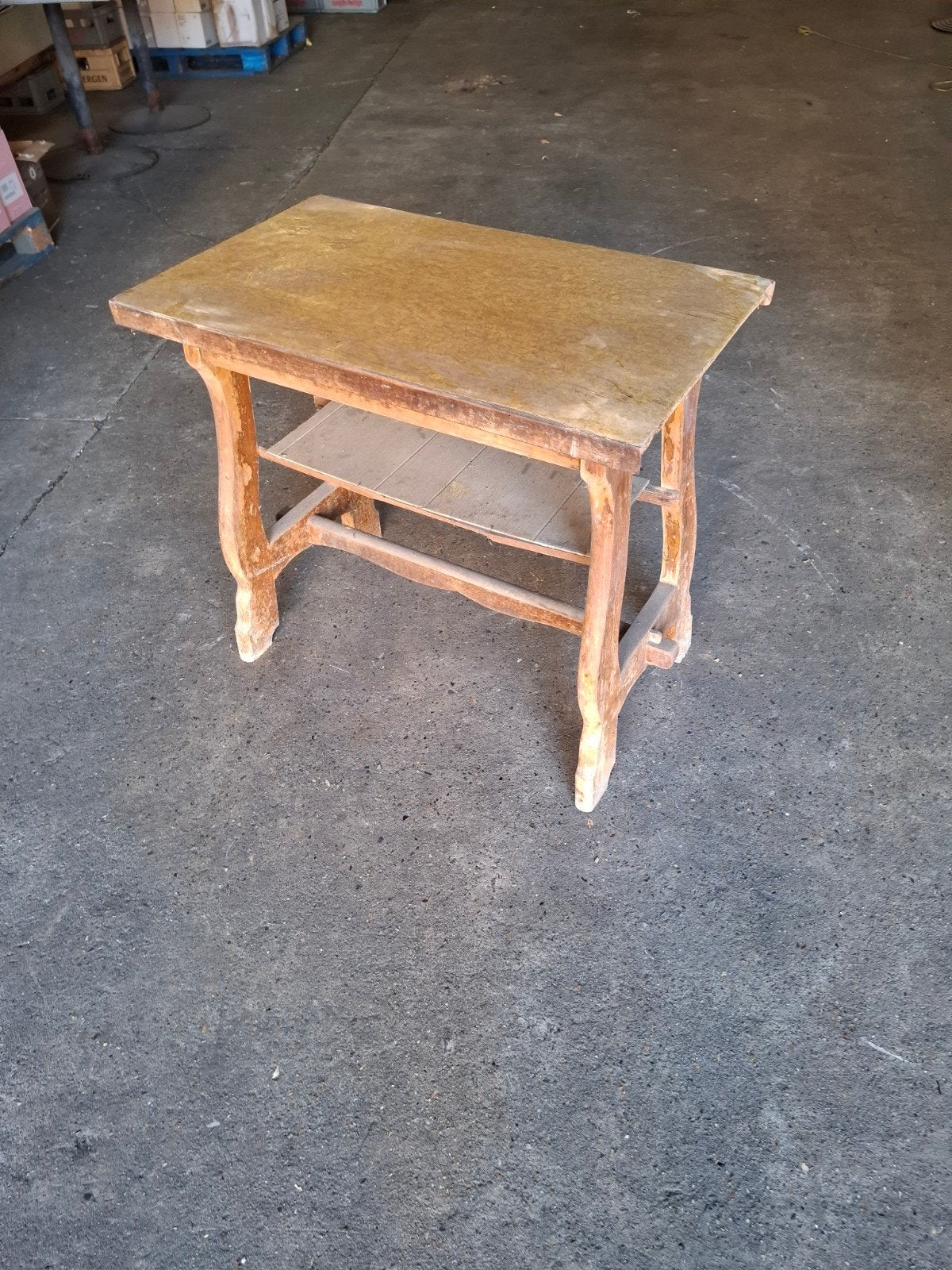 vintage kaart tafel met werk aan, Antiek en Kunst, Ophalen